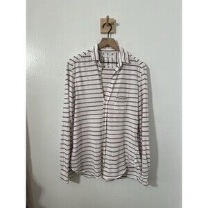 Frank & Eileen Tee Lab Red Striped Relaxed Fit Long Sleeve Sz Med Labeileen Flaw